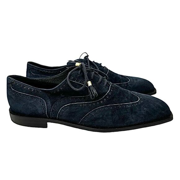Nando Orsini Blue Suede Square Toe Oxford Dress Shoes Mens Size 11M main image 5